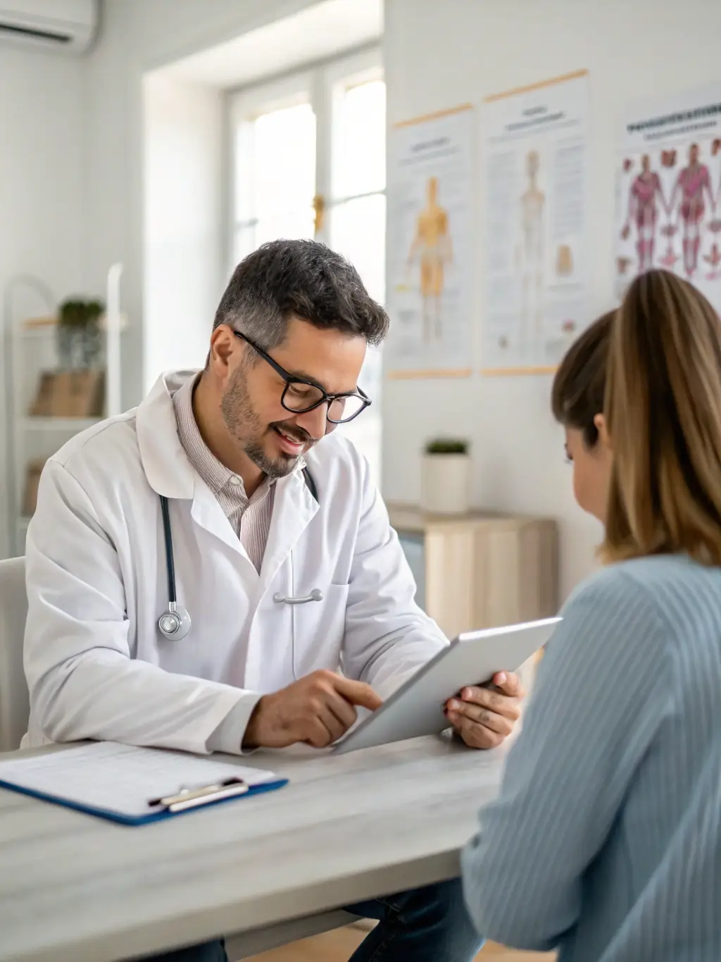 A doctor consulting with a patient about a personalized treatment plan, emphasizing the individualized care at Ferdows Medical Center.
