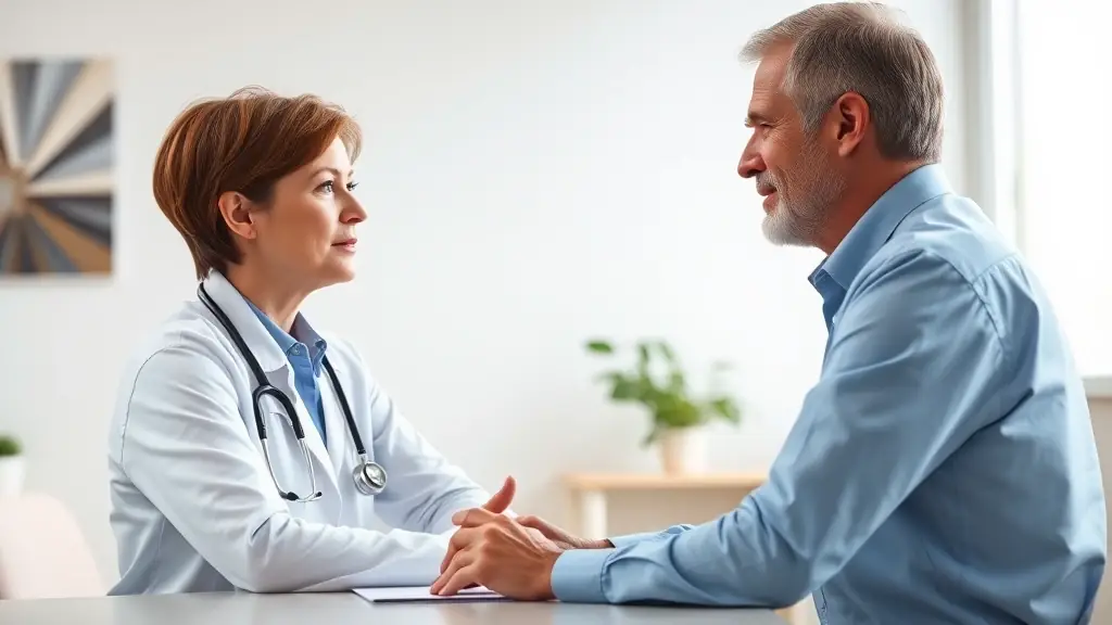 Doctor speaking with a patient during a consultation