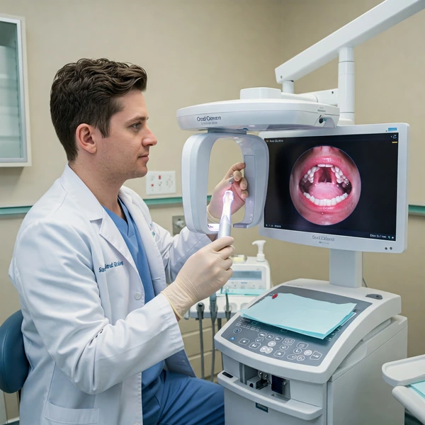 Male Doctor doing Dental Procedure