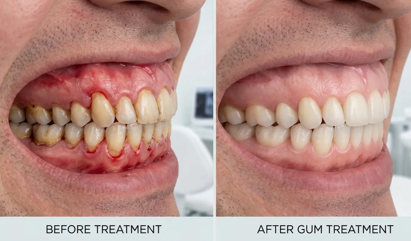 Gum Treatment Before and after image