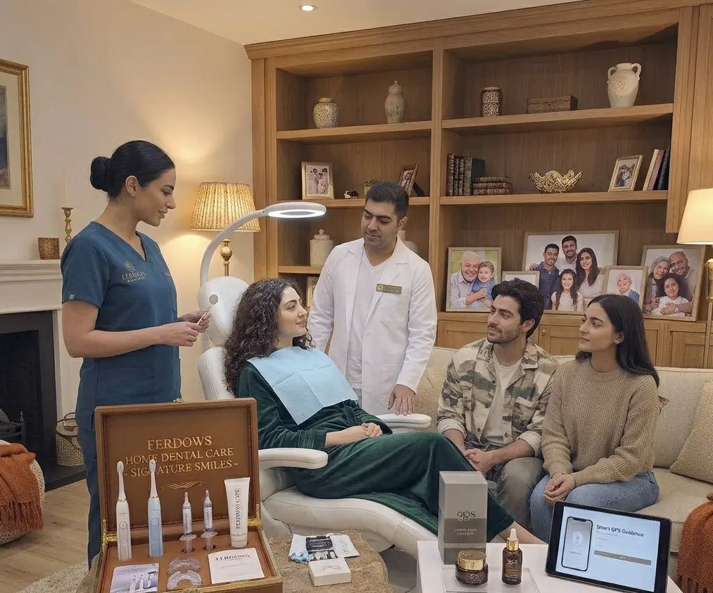 Ferdows Medical Center dental team providing a home visit in Dubai